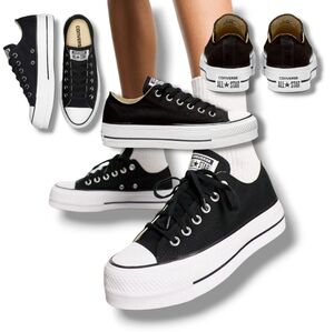 Converse Chuck Taylor All-Star Lift Ox Women's Low Top Sneakers in Black/White